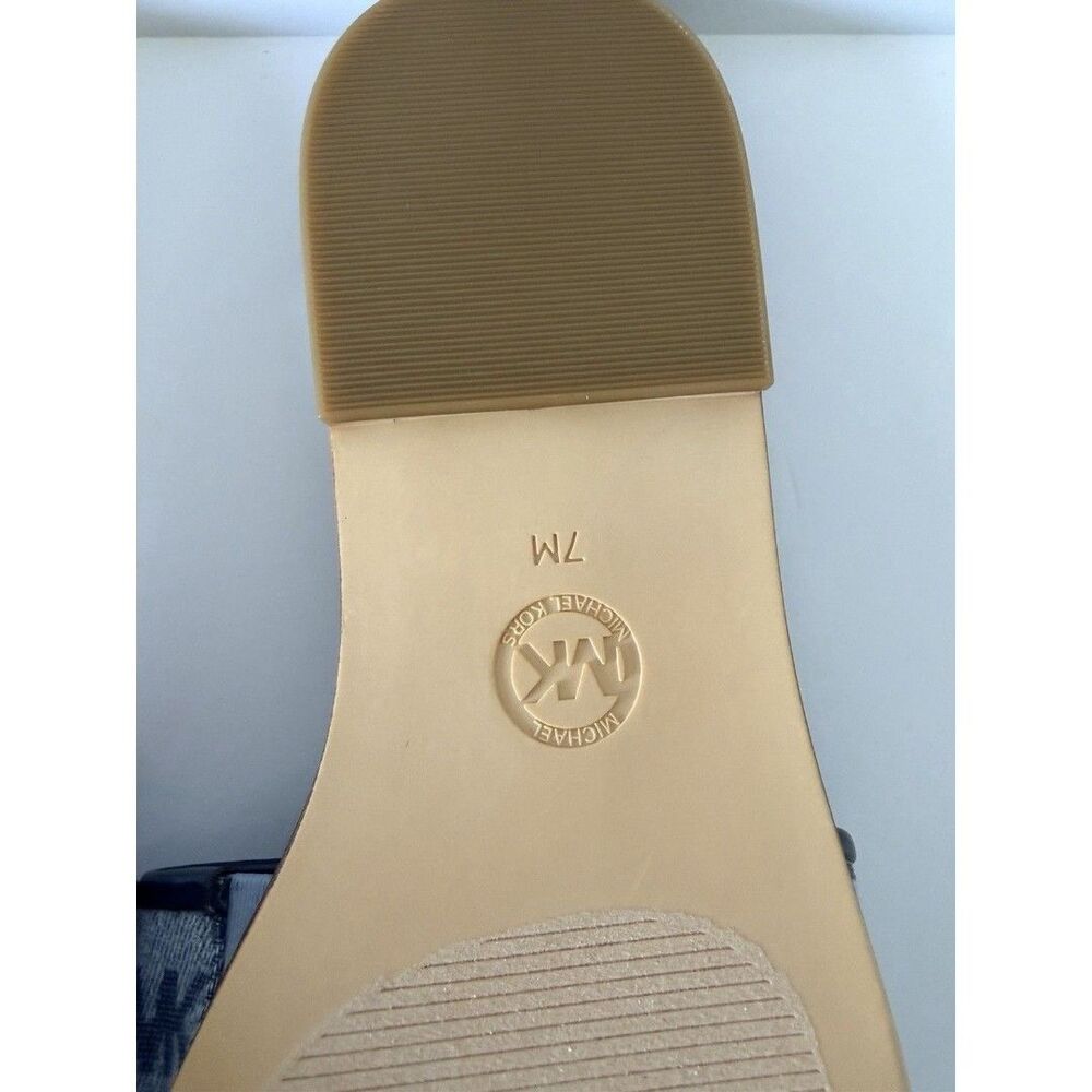 Michael Kors MK Logo Slide Sandals Blue Gray Women’s Size 7 Quilted - Picture 8 of 9